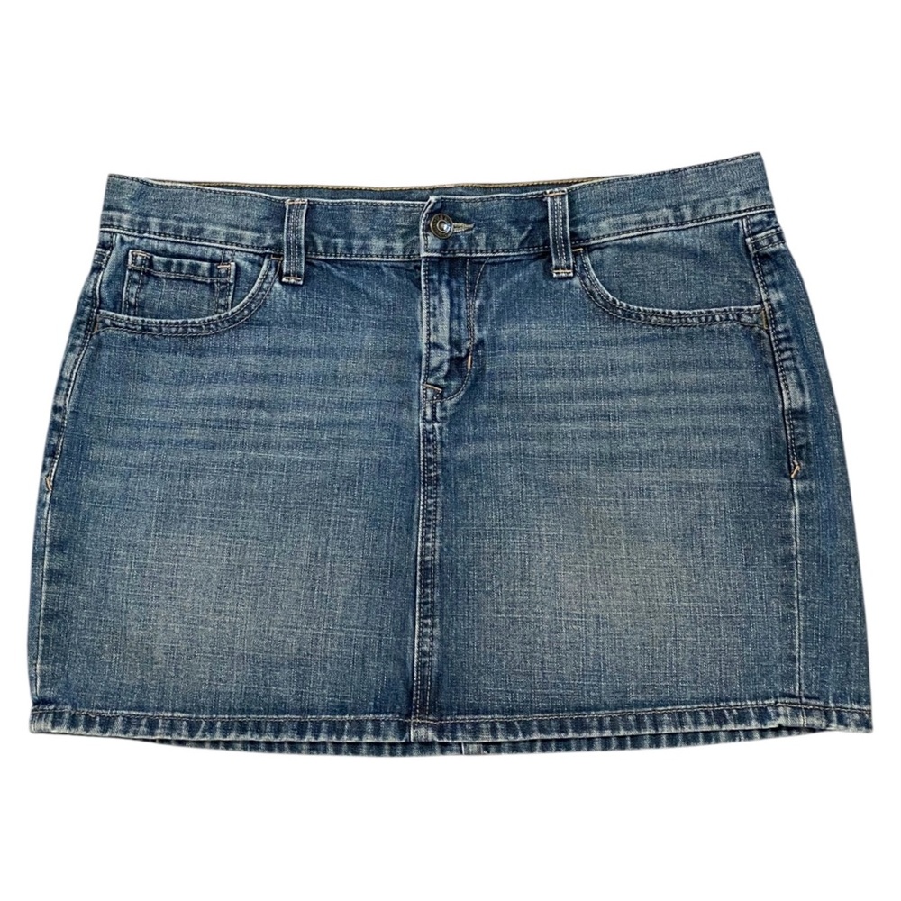 Old Navy Low Rise Denim Mini Skirt M Blue Coastal Cowgirl Boho Western Y2K